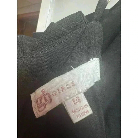 GB Girls Adjustable Spaghetti Strap Black Romper With Zipper Back Size 14 - Picture 9 of 9